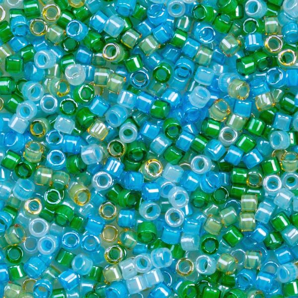 Miyuki Delica Beads 11 0 Luminous Blue Mix 2.8 Grams