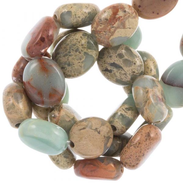 Aqua Terra Jasper Beads 10 x 8 x 4.5 mm 40 pcs