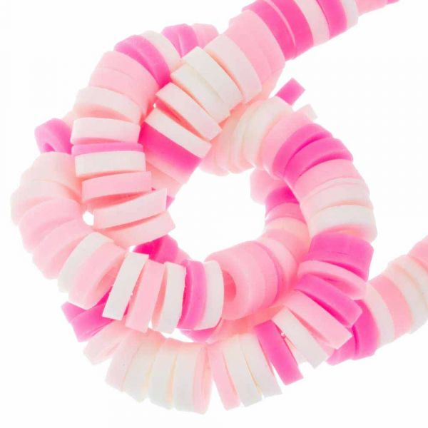 Polymer Clay Beads (4 x 1 mm) Mix Color Pink (300 pcs)