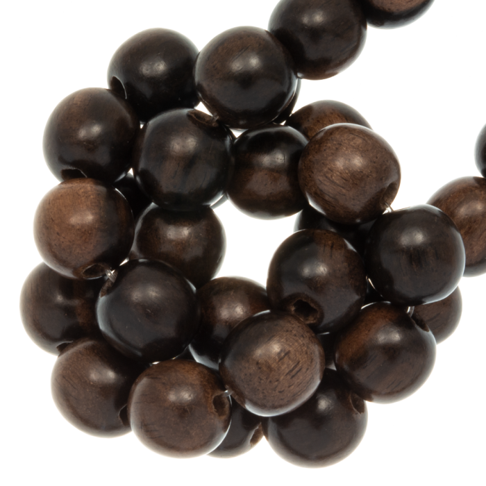 ebony wooden beads round 6 mm