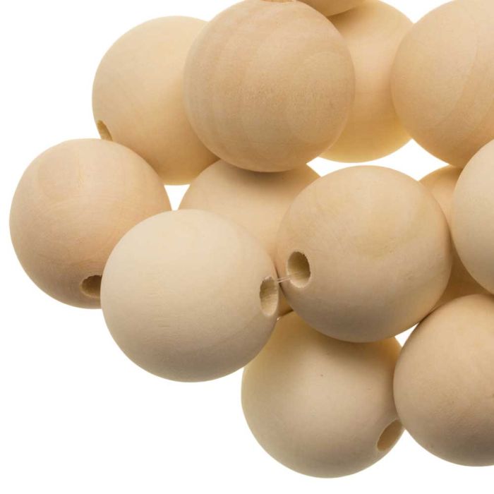 Natural Wooden Beads (35 mm) 25 pcs Natural Wooden Beads (35 mm) 25 pcs