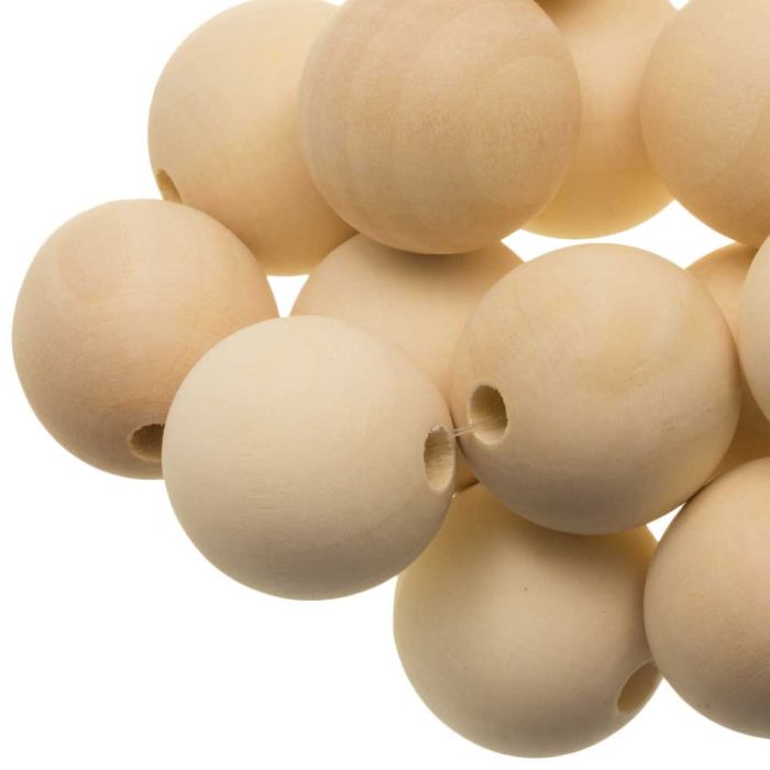 Natural Wooden Beads (40 mm) 25 pcs Natural Wooden Beads (40 mm) 25 pcs