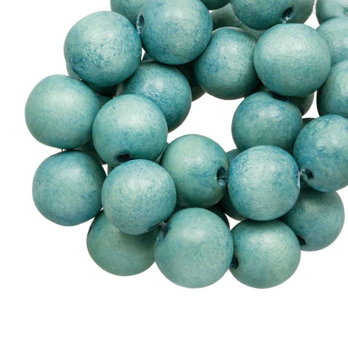 wooden beads vintage look round shape soft blue wooden beads vintage look round shape soft blue