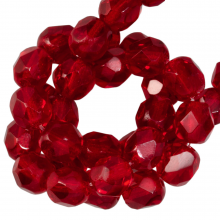 Czech Fire Polished Faceted Beads (6 mm) Light Siam (25 pcs)