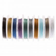 Tiger Tail Wire (0.38 mm) Mix Color (10 rolls of 10 meters)