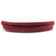 Braided Faux Suede Cord (5 mm) Brick Red (10 Meter)