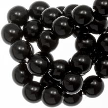 Czech Glass Pearls (6 mm) Black Shine (80 pcs)