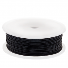 Waxed Cotton Cord (circa 0.8 mm) Black (25 meters)