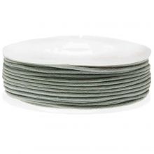 Waxed Cotton Cord (circa 1 mm) Stone Green (25 meters)