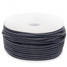 Waxed Cotton Cord (circa 1.5 mm) Dark Blueberry (25 meters)