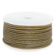 Waxed Cotton Cord (circa 1.5 mm) Gold Brown (25 meters)