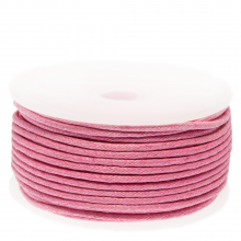 Waxed Cotton Cord (circa 1.5 mm) Pink (25 meters)
