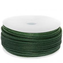Waxed Cotton Cord (circa 1.5 mm) Forest Green (25 meters)