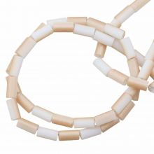 Electroplated Glass Beads Frosted (5 x 2.5 mm) Linen Brown AB (95 pcs)