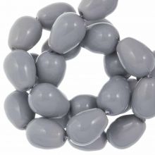 Czech Glass Beads Drop (11 x 8 mm) Grey Mist (10 pcs)