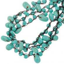 Bead Mix - Glass Beads (4 - 6.5 x  4 - 11mm) Tiffany Blue (130 pcs)