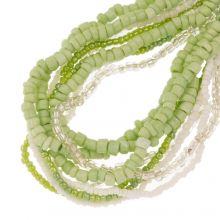 Bead Mix - Seed Beads (2 - 3 - 4 mm) Sparkly Pistachio Green (45 gram)