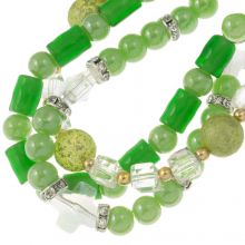 Bead Mix - Glass Beads (3 - 10 mm) Green Mix (50 Gram)