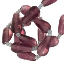 Glass Beads Transparent (13 x 7 mm) Grape Shake (24 pcs)