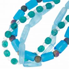 Bead Mix - Glass Beads (4 - 10 mm) Turquoise Mix (35 Gram)