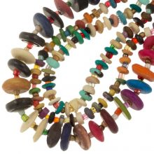 Bead Mix - Bone Beads (1 - 4.5 x 5 - 13 mm) Happy Color Mix (115 pcs)