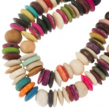 Bead Mix - Bone Beads (2 - 8.5 x 8.5 - 11 mm) Happy Color Mix (110 pcs)