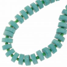 Ceramic Beads (8 x 3 mm) Pool Blue (35 pcs)