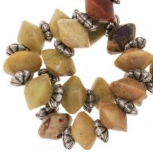 Bead Mix - Soapstone Beads & Metal Spacer Beads (2.5 - 6 x 6.5 - 10.5 mm) Cool Desert (39 pcs)