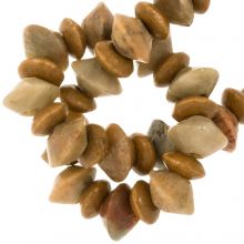 Bead Mix - Soapstone Beads & Wooden Spacer Beads (3.5 - 6.5 x 8 - 10.5 mm) Sahara (35 pcs)