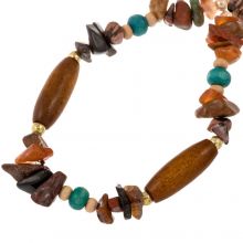 Bead Mix - Glass Beads & Gemstone (6 - 22 x 7.5 - 13 mm) Hawaiian Sunset (15 pcs)