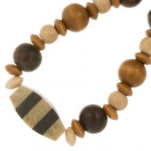Bead Mix - Wooden Beads & Soapstone (3.5 - 26.5 x 8 - 13.5 mm) Tibetan (25 pcs)