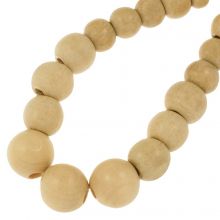 Bead Mix - Wooden Beads (4.5 - 10.5 x 6.5 - 12 mm) Natural Brown (25 pcs)