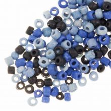 Bead Mix - Seed Beads (3 - 4 mm) Steel Blue Mix (100 gram)