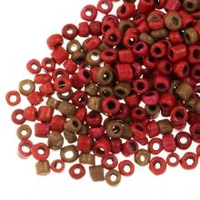 Bead Mix - Seed Beads (3 - 4 mm) Maroon Brown Mix (100 gram)