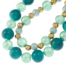 Bead Mix - Glass Beads (5 - 10 mm) Mix Color Teal Blue (53 pcs)