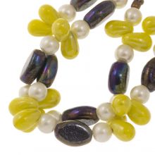 Bead Mix - Glass Beads (7 - 16 x 8 - 14 mm) Royal Yellow (42 pcs)