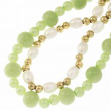 Bead Mix - Glass Beads (5 - 10 mm) Mix Color Lettuce Green Pearl (60 pcs)