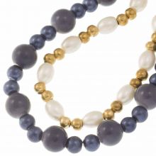 Bead Mix - Glass Beads (5 - 10 mm) Mix Color Blue Mirrage (60 pcs)