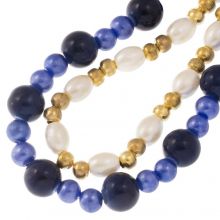 Bead Mix - Glass Beads (5 - 10 mm) Mix Color Royal Blue (60 pcs)