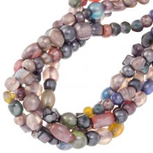 Bead Mix - Glass Beads (2.5 - 8 x 3.5 - 9 mm ) Pearl Purple (145 pcs)