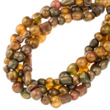 Bead Mix - Glass Beads (2.5 - 8 x 3.5 - 9 mm ) Pearl Bronze Metallic (145 pcs)