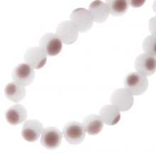 Glass Beads (9 - 9.5 mm) White Multi Color (23 pcs)