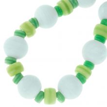 Bead Mix - Glass Beads (6 - 13 x 3 - 11 mm) Green Glow (30 pcs)