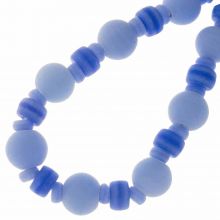 Glass Beads (3 - 11 x 6 - 12.5 mm) Dazzling Blue (35 pcs)