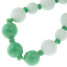 Bead Mix - Glass Beads (12 - 16 mm) Light Grass Green (11 pcs)