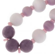 Bead Mix - Glass Beads (12 - 16 mm) Dusky Orchid (11 pcs)