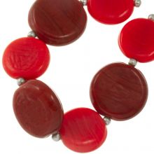 Glass Beads (20 - 25 x 6.5 mm) Barbados Cherry (7 pcs)