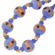 Bead Mix - Glass Beads (3 - 14 x 4 - 14 mm ) Cornflower Copper Streak Matt (28 pcs)