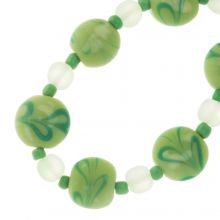 Glass Beads Mat (7.5 - 16 x 7 - 10 mm) Jadesheen (14 pcs)