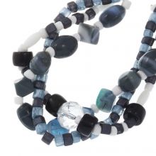 Bead Mix - Glass Beads (3 - 11 x 4 - 11 mm) Aegean Blue (125 pcs)